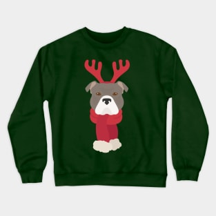 Christmas Staffordshire Bull Terrier Dog Face Crewneck Sweatshirt